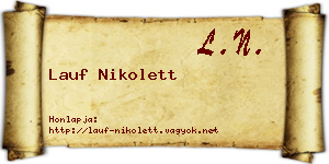 Lauf Nikolett névjegykártya