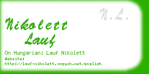 nikolett lauf business card